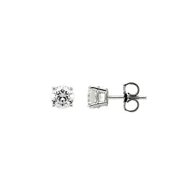 14k-yellow--round-imitation-white-cubic-zirconia--stud-earring