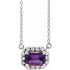14k-white--natural-amethyst-&-1/8-ctw-natural-diamond-halo-style-16"-necklace