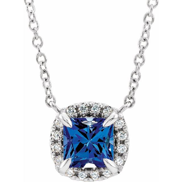 14k-white-lab-grown-blue-sapphire-&-.05-ctw-natural-diamond-16"-necklace