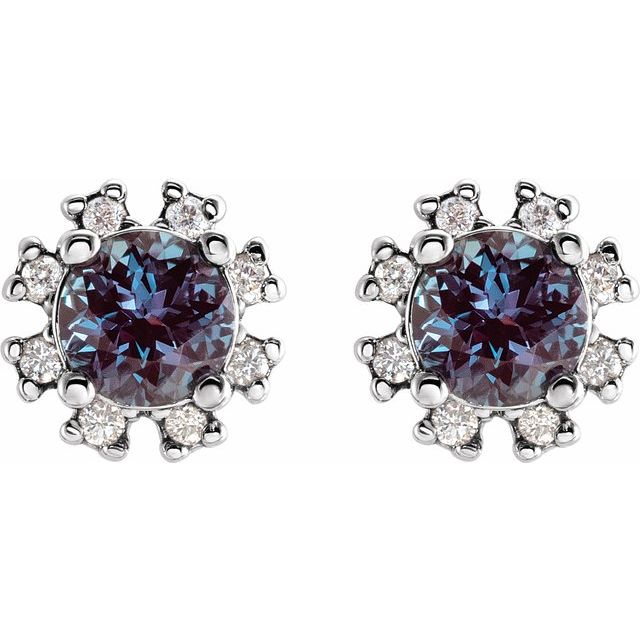 14k-white-lab-grown-alexandrite-&-1/2-ctw-natural-diamond-earrings