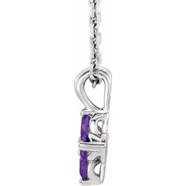 14k-white-natural-amethyst-youth-16-18"-necklace