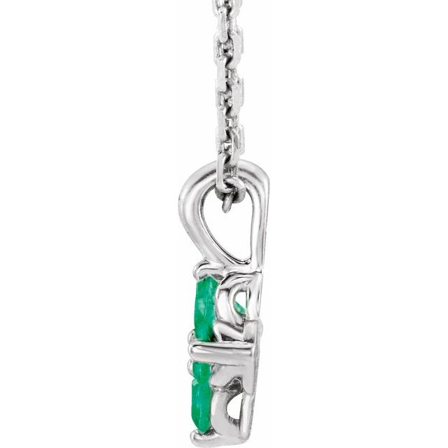 sterling-silver-imitation-emerald-youth-16-18"-necklace