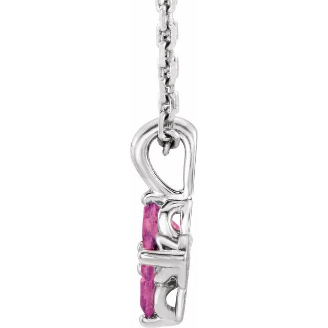 sterling-silver-imitation-pink-tourmaline-youth-16-18"-necklace
