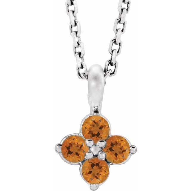 sterling-silver-imitation-citrine-youth-16-18"-necklace