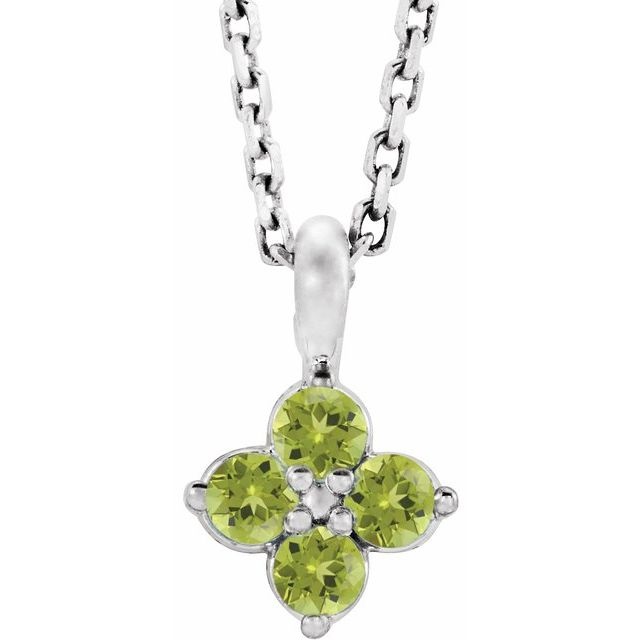 sterling-silver-imitation-peridot-youth-16-18"-necklace
