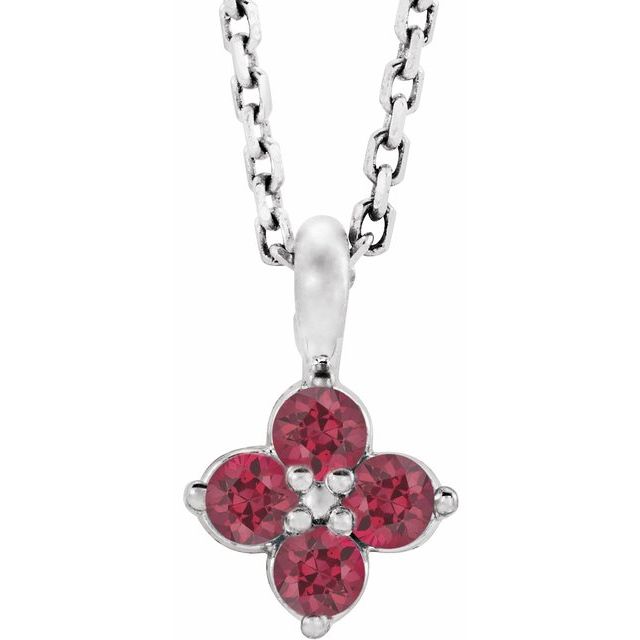 14k-white-natural-ruby-youth-16-18"-necklace