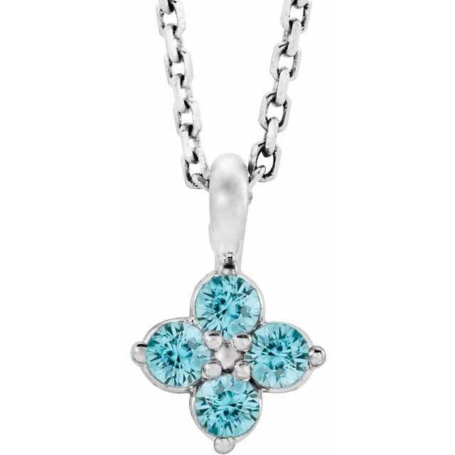 sterling-silver-imitation-blue-zircon-youth-16-18"-necklace