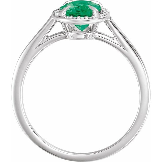14k-white-gold--lab-grown-emerald-&-.04-ctw-natural-diamond-ring