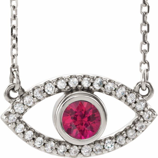 sterling-silver-lab-grown-ruby-&-natural-white-sapphire-evil-eye-16"-necklace