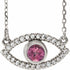 sterling-silver-natural-pink-tourmaline-&-natural-white-sapphire-evil-eye-16"-necklace