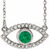sterling-silver-natural-emerald-&-natural-white-sapphire-evil-eye-16"-necklace