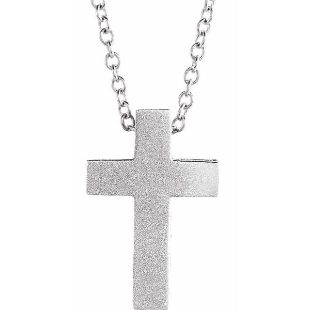 14k-white-scroll-cross-16-18"-necklace