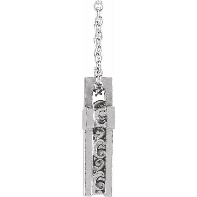14k-white-scroll-cross-16-18"-necklace