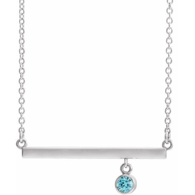 14k-white-natural-blue-zircon-bezel-set-16"-necklace
