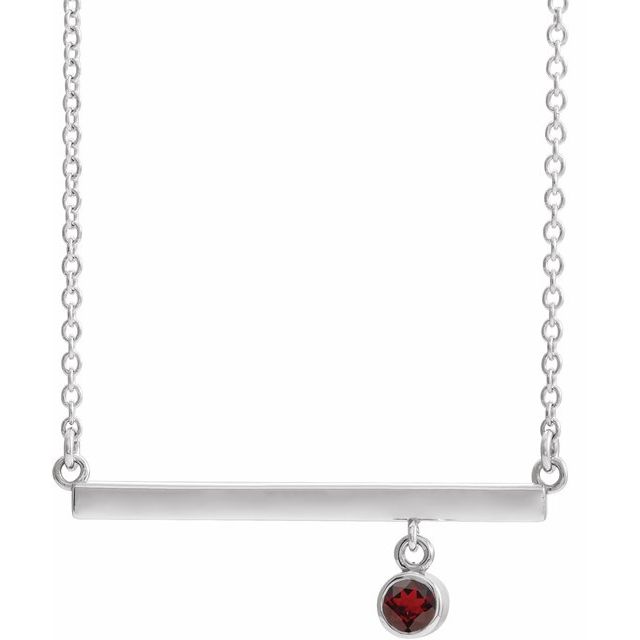 14k-white-natural-mozambique-garnet-bezel-set-16"-necklace