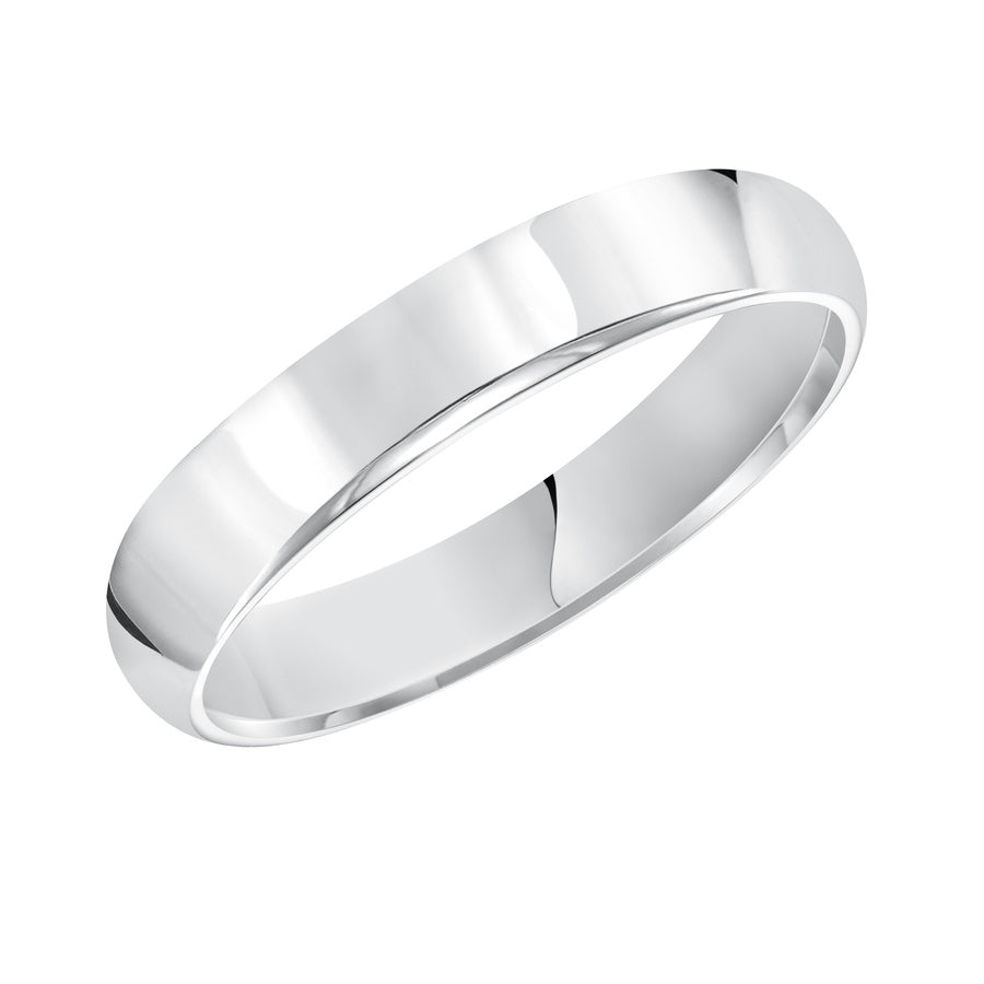 This timeless yet luxuriously domed & Comfort Fit wedding band features a high polished finish.