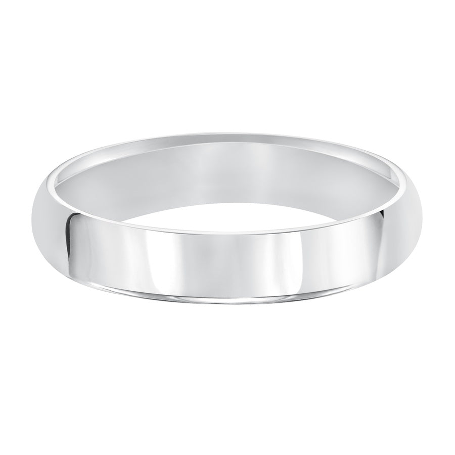 This timeless yet luxuriously domed & Comfort Fit wedding band features a high polished finish.