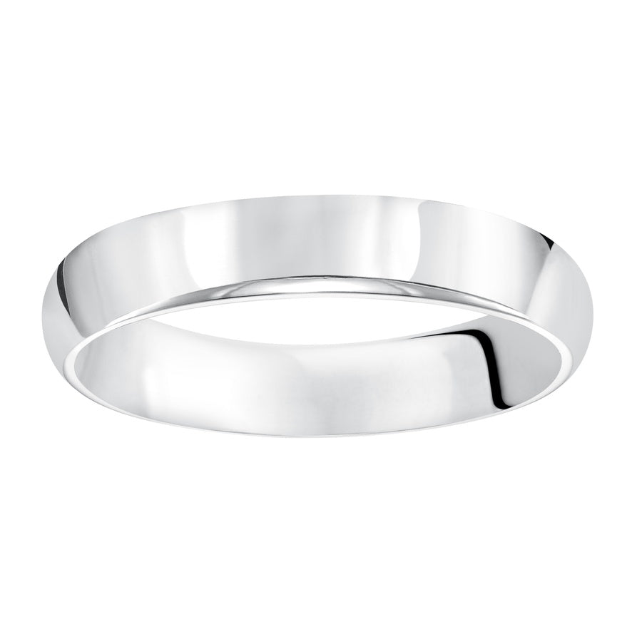 This timeless yet luxuriously domed & Comfort Fit wedding band features a high polished finish.