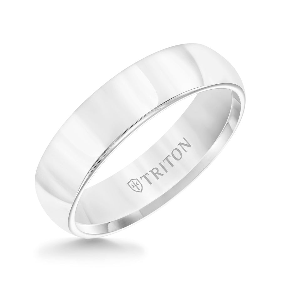 6mm White Tungsten Carbide Domed Bright Polished Comfort Fit Band.