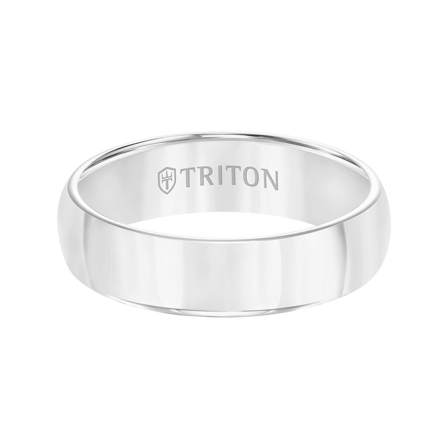 6mm White Tungsten Carbide Domed Bright Polished Comfort Fit Band.