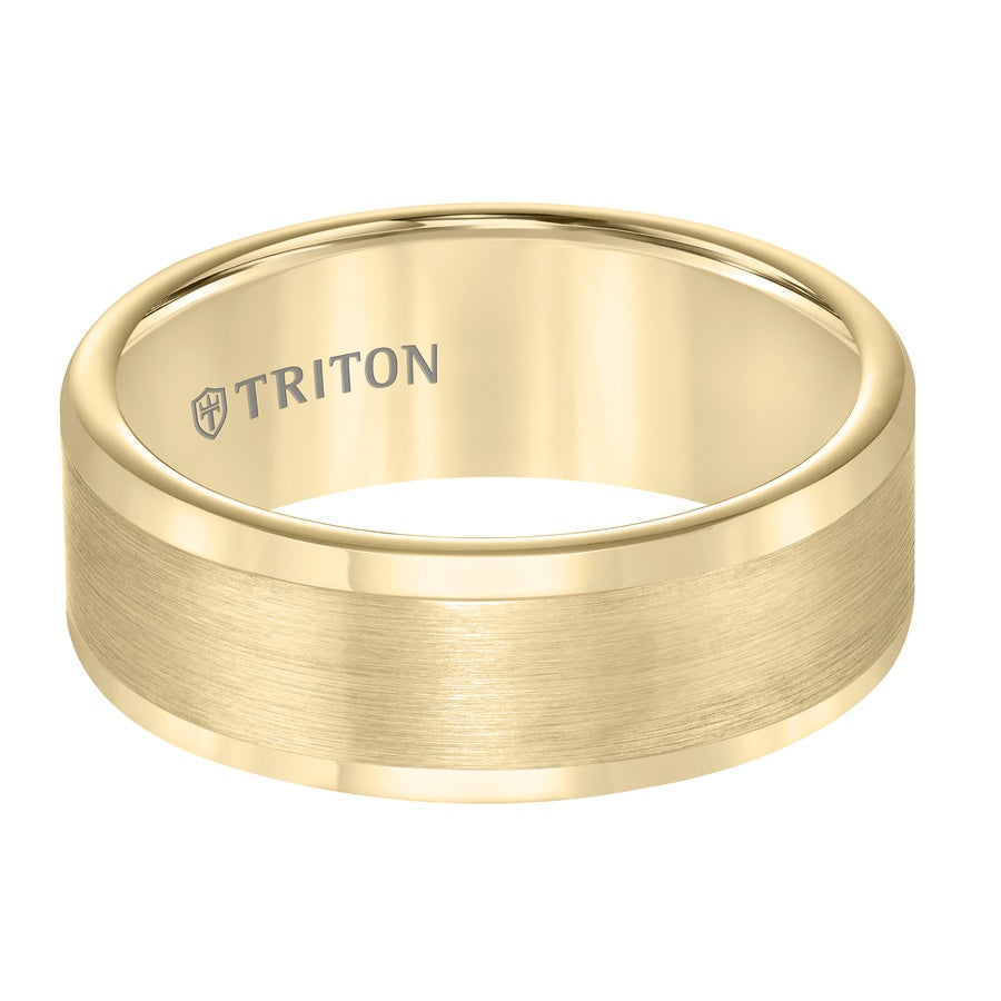 Tungsten Carbide Satin Finish Flat Center with Bright Polish Round Edges Comfort Fit Wedding Band