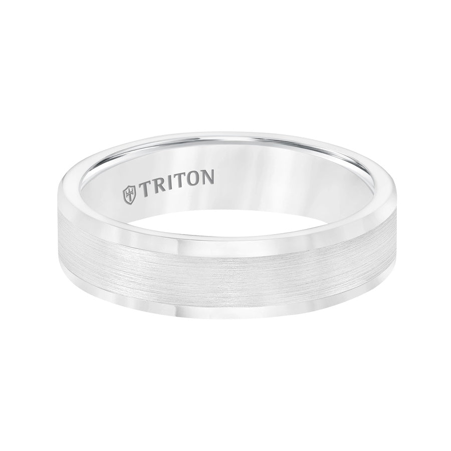 6mm Tungsten Carbide Satin Finish Flat Center with Bright Polish Round Edges Comfort Fit Wedding Band