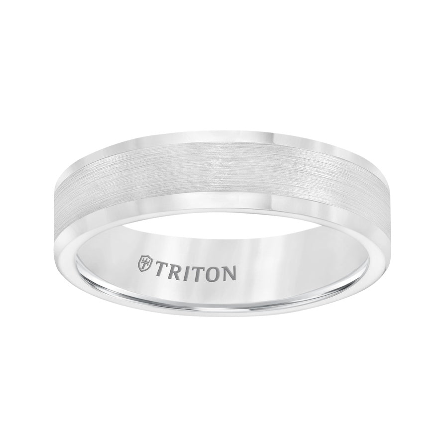6mm Tungsten Carbide Satin Finish Flat Center with Bright Polish Round Edges Comfort Fit Wedding Band
