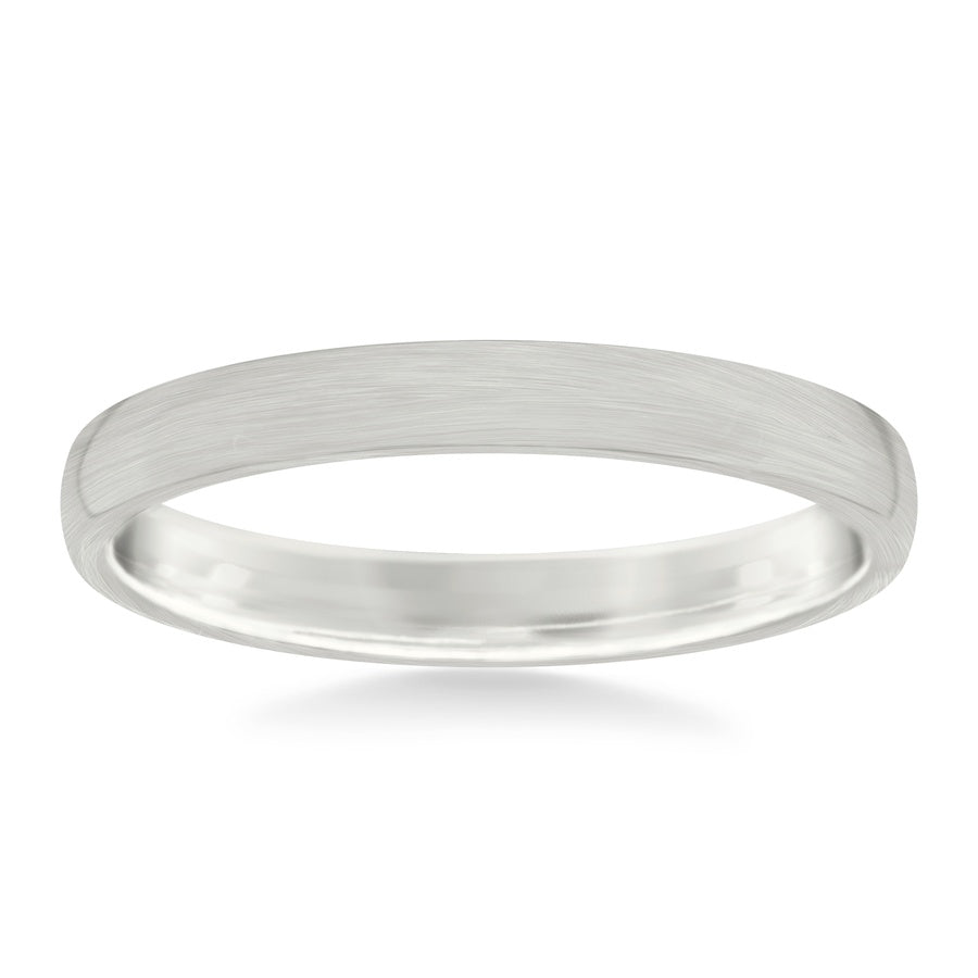 3MM Comfort Fit Band with a Euro Profile and Brushed Finish