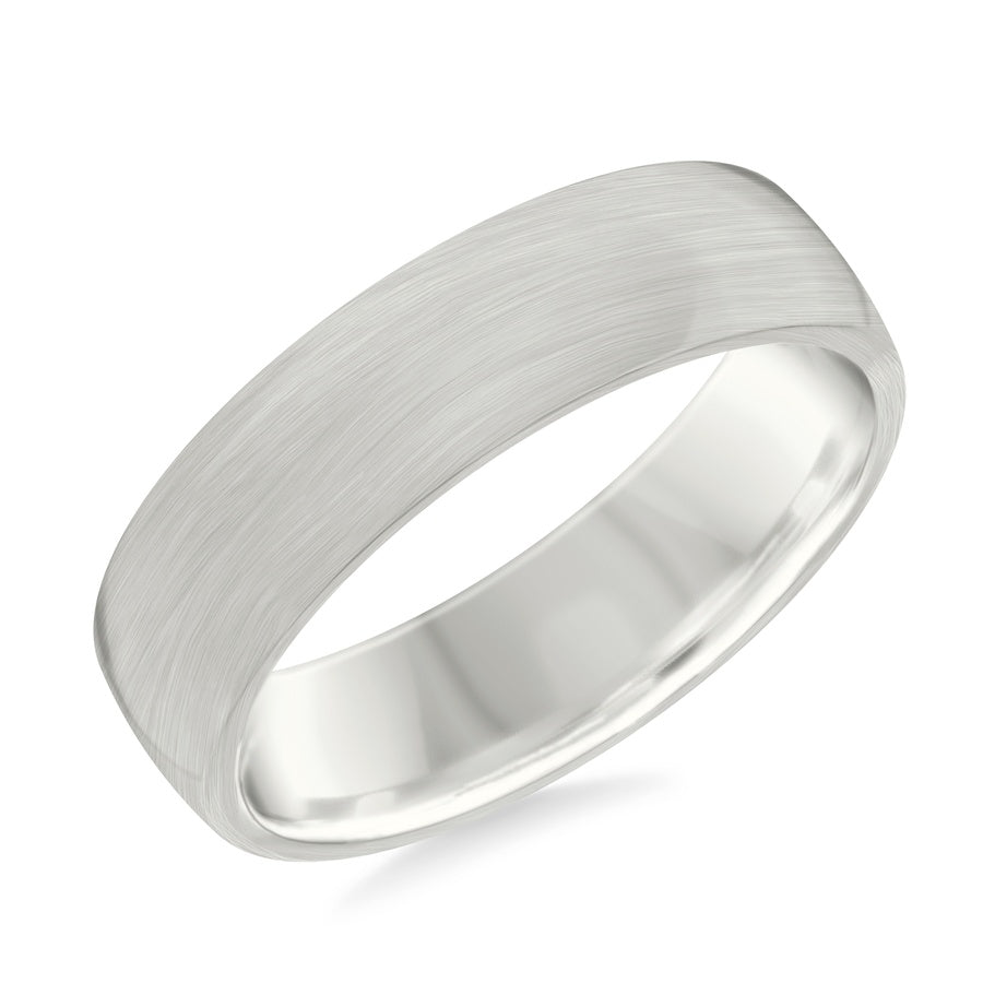 6MM Comfort Fit Band with a Euro Profile and Brushed Finish
