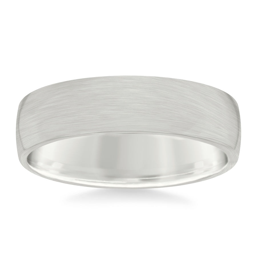 6MM Comfort Fit Band with a Euro Profile and Brushed Finish