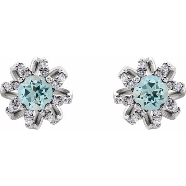 14k-white-natural-aquamarine-&-1/6-ctw-natural-diamond-halo-style-earrings