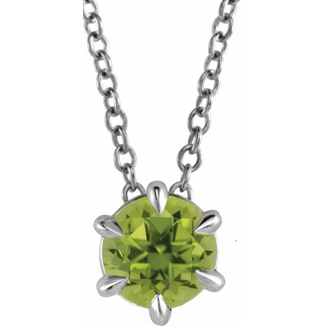 14k-white--natural-peridot-solitaire-16-18"-necklace