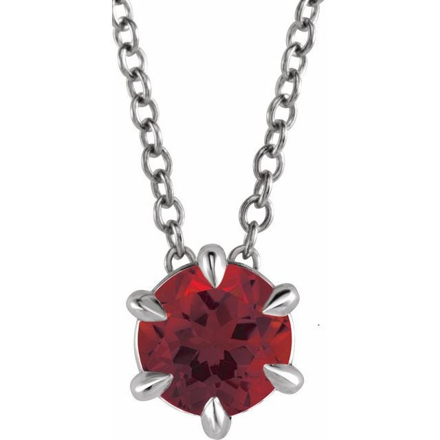14k-white--natural-mozambique-garnet-solitaire-16-18"-necklace