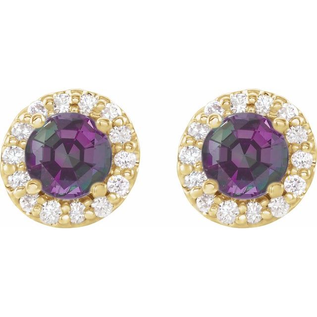 14K Yellow Gold|Natural Emerald|4 mm