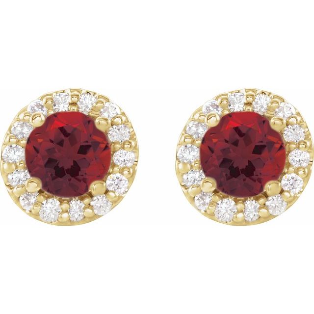 14k-yellow--natural-mozambique-garnet-&-1/8-ctw-natural-diamond-earrings