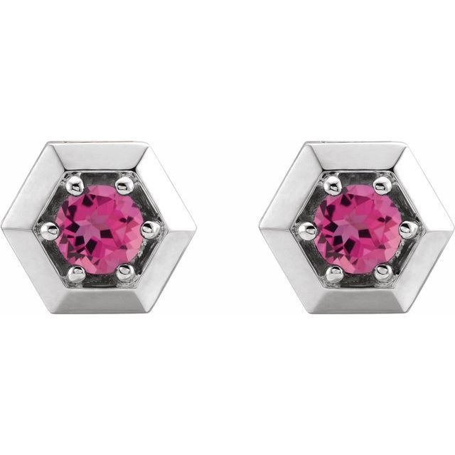 14k-white-natural-pink-tourmaline-geometric-earrings