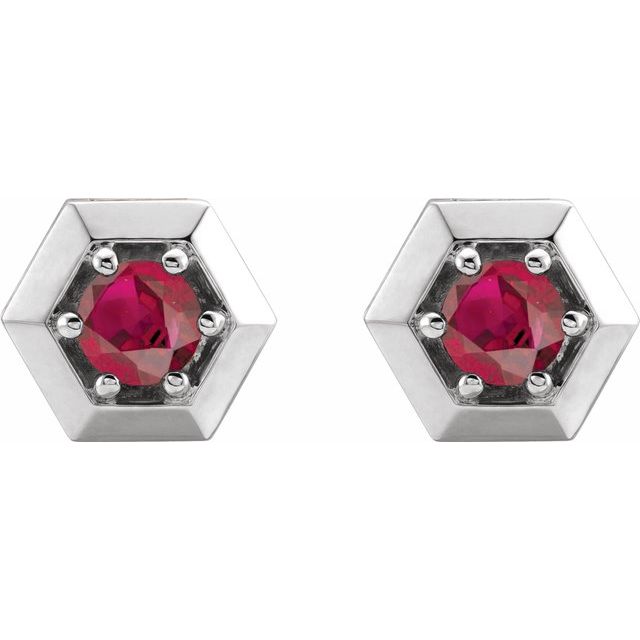 14k-white-lab-grown-ruby-geometric-earrings