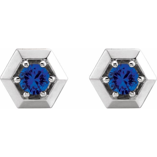 14k-white-lab-grown-blue-sapphire-geometric-earrings