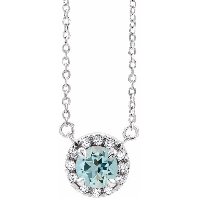 14k-white--natual-aquamarine-&-.03-ctw-natual-diamond-16"-necklace