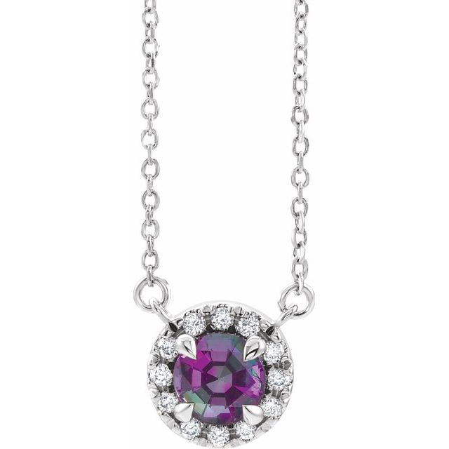 14k-white--lab-grown-alexandrite-&-.03-ctw-natual-diamond-16"-necklace