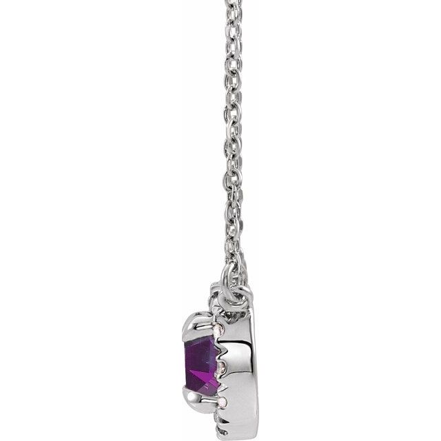 14k-white--lab-grown-alexandrite-&-.03-ctw-natual-diamond-16"-necklace