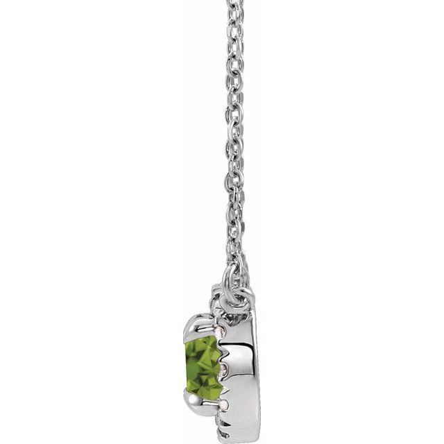 14k-white--natual-peridot-&-.03-ctw-natual-diamond-16"-necklace