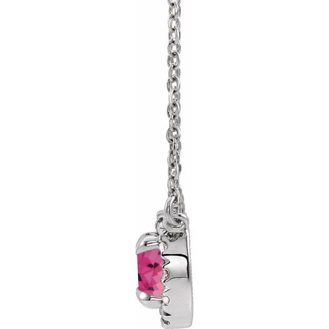14k-white--natural-pink-tourmaline-&-.03-ctw-natural-diamond-16"-necklace