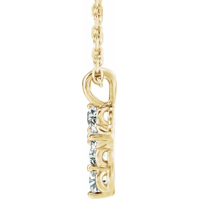 14k-yellow-1/6-ctw-natural-diamond-cross-16-18"-necklace
