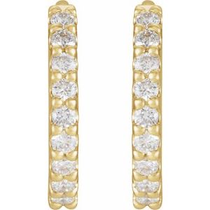 1/4 ct Natural Diamond Accented Huggie Earrings