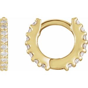1/4 ct Natural Diamond Accented Huggie Earrings