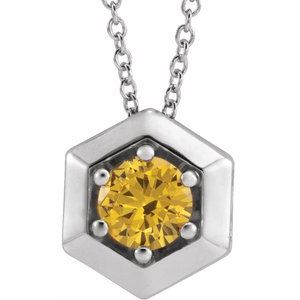 1/2 ct Diamond Solitaire Geometric Necklace