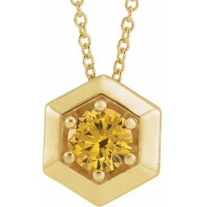 1/2 ct Diamond Solitaire Geometric Necklace