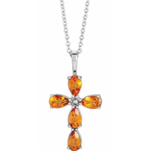 14k-white-natural-citrine-cross-16-18"-necklace