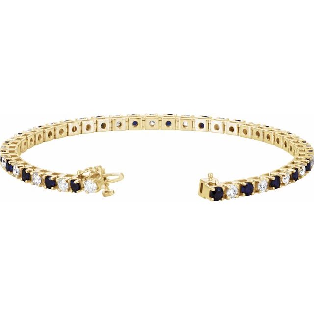 14k-yellow-natural-blue-sapphire-&-2-1/3-ctw-natural-diamond-line-7"-bracelet